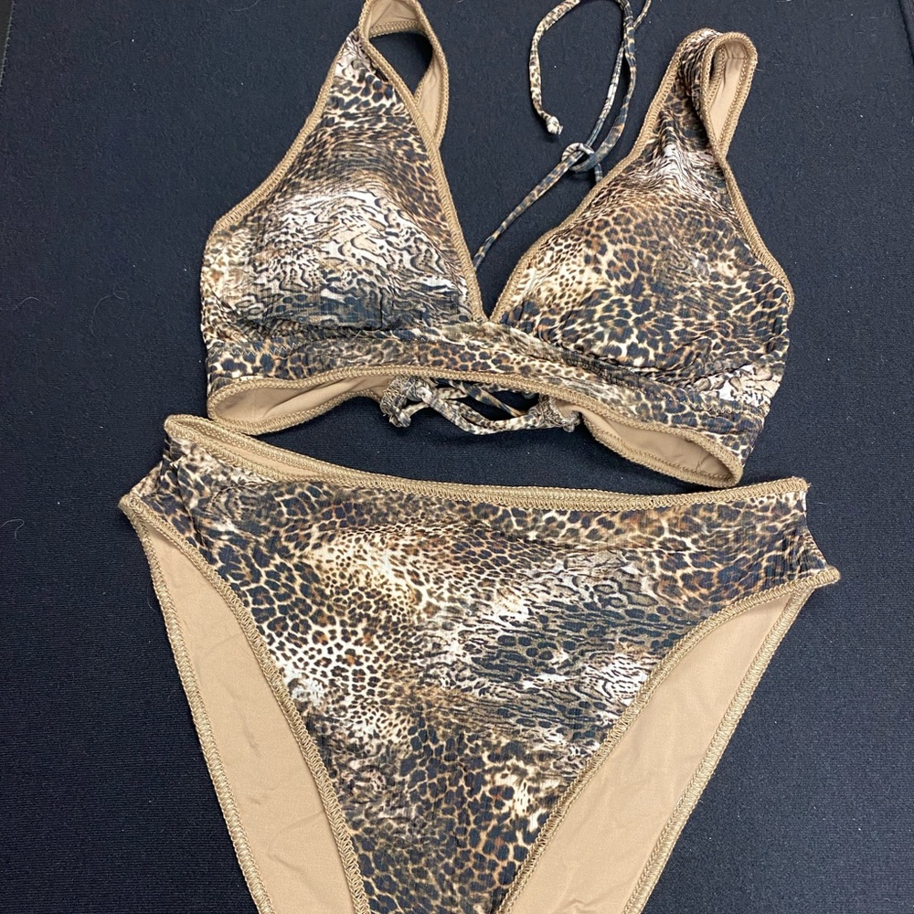 Leopard Print Bikini Swimsuit